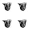 Service Caster 3.5'' Black Poly Wheel Swivel Bolt Hole Caster Set with Posi Lock Brakes, 4PK SCC-BH20S3514-PPUB-BLK-PLB-4 - alternate 1